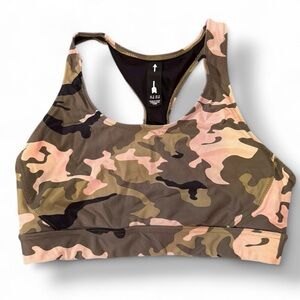 The Upside x SoulCycle Pink and Green Camouflage Sports Bra - Size 6